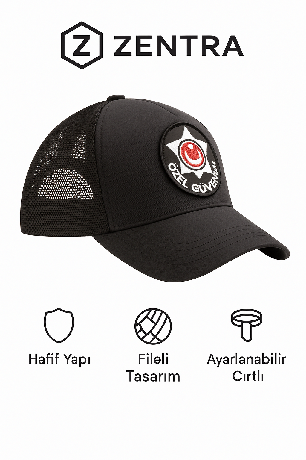 Özel Güvenlik Fileli Şapka